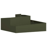 Garden Planter Olive Green 100 x 100 x 50 cm Cold-rolled Steel 873588