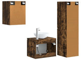 Bathroom Furniture Set 3 pcs Smoked Oak 33 x 34.5 x 160 cm 3406068