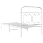 Metal Bed Frame without Mattress with Headboard White 90x190cm 377158