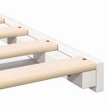 Bed Frame White 160 x 210 cm Solid Pine Wood 873113