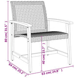 3 Piece Bistro Set Beige Poly Rattan and Acacia Wood 367603