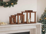 Lantern 3 pcs Natural Mahogany Wood 42012367