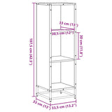 Book Cabinet Smoked Oak 33.5x33x107.5 cm Engineered Wood 849156