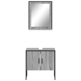 ZNTS 2 Piece Bathroom Cabinet Set Grey Sonoma Engineered Wood 3214337