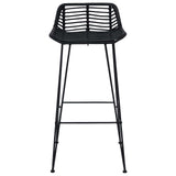 Bar Stool 2 pcs Black 44 x 46 x 91 cm Rattan and Steel 42033205