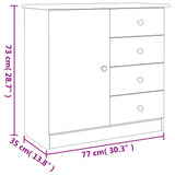 Sideboard ALTA White 77x35x73 cm Solid Wood Pine 353944