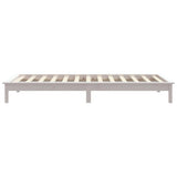 Bed Frame without Mattress White Single Solid Wood 820572