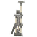 Cat Tree with Sisal Scratching Posts 140 cm Grey 170583