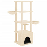 Cat Tree with Sisal Scratching Posts Cream 147 cm 171780