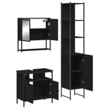 ZNTS 3 Piece Bathroom Furniture Set Black Engineered Wood 3214675