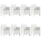 Garden Dining Set 9 pcs White Polypropylene 3378583