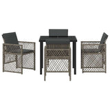 Garden Dining Set 5 pcs Grey Poly Rattan 3380625