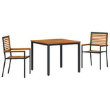 Garden Dining Set 3 pcs Black and Brown Poly Rattan 3365490