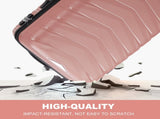 V-shaped stripes 3-in-1 PP trolley case 20in 24in 28in PP iron trolley fashionable color - rose gold 52903397