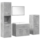 5 Piece Bathroom Furniture Set Concrete Grey Engineered Wood 3324877