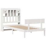 ZNTS Bookcase Bed without Mattress White 90x200 cm Solid Wood Pine 3321829