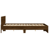 Bed Frame with LED without Mattress Brown Oak 160x200 cm 3207601
