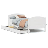 Bed Frame without Mattress White 90x190 cm Single Solid Wood Pine 3301810