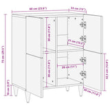 ZNTS Sideboard 60x33x75 cm Solid Wood Mango 4017818