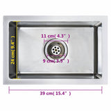 Handmade Kitchen Sink Stainless Steel 145076