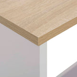 Bar Table with 2 Table Tops White and Oak 130x40x120 cm 280220
