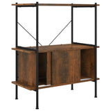 3-Tier Shelving Unit with Cabinet 80x40x92 cm Steel and Engineered Wood 336352