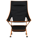 ZNTS Foldable Camping Chairs 2 pcs Black Oxford Fabric and Aluminium 366545