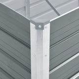 Garden Raised Bed Galvanised Steel 240x80x45 cm Grey 44842