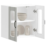 Kitchen Wall Cabinet with Glass Door Lucca White Engineered Wood 853907