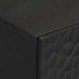 Side Cabinet Black Solid mango wood, engineered wood, iron 356847