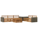 Outdoor Sofa Set 6 pcs Natural Solid Acacia Wood 3383037