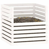 Composter White 80x80x78 cm Solid Wood Pine 822188