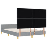 ZNTS Bed Frame Light Grey 160x200 cm Fabric 3344739