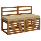 2-Piece Bench Cushions SOEST 2 pcs 100% Polyester Beige 950209