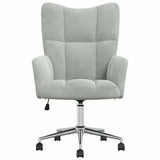 Relaxing Chair with Wheel Light Grey 69 x 61.5 x 102 cm Velvet 42022456