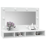 Mirror Cabinet with LED White 90x31.5x62 cm 808891