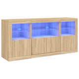 Sideboard with LED Lights Sonoma Oak 142.5x37x67 cm 3209067