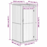 Garden Shed Green 118.5x97x209.5 cm Galvanised Steel 150899