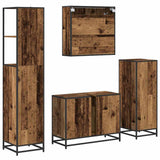Bathroom Furniture Set with Door 4 pcs Old Wood Engineered Wood 3402354
