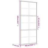 Sliding Door Gold 90x205 cm Clear ESG Glass and Aluminium 155167