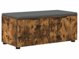 Hall Bench with Cushion with Shelf Smoked Oak 80 x 38 x 46 cm 891484