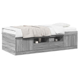 Bed Frame with Storage Grey Sonoma 80 x 200 cm Engineered Wood 3429497