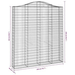 Arched Gabion Basket 200x30x220/240 cm Galvanised Iron 153391