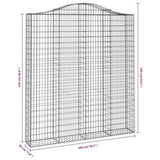Arched Gabion Basket 200x30x220/240 cm Galvanised Iron 153391