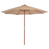 Garden Parasol with Wooden Pole 300 cm Taupe 44496