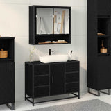 Bathroom Cabinet Black Oak 80 x 33 x 60 cm Engineered Wood 883633