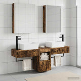Bathroom Cabinet Set 5 pcs Smoked Oak Engineered Wood 3406331