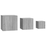 ZNTS Side Tables 3 pcs Grey Sonoma Engineered Wood 815988