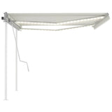 Manual Retractable Awning with LED 4x3 m Cream 3069942