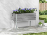 Planter Light Grey 100 x 45 x 90 cm Galvanised Steel 42018178